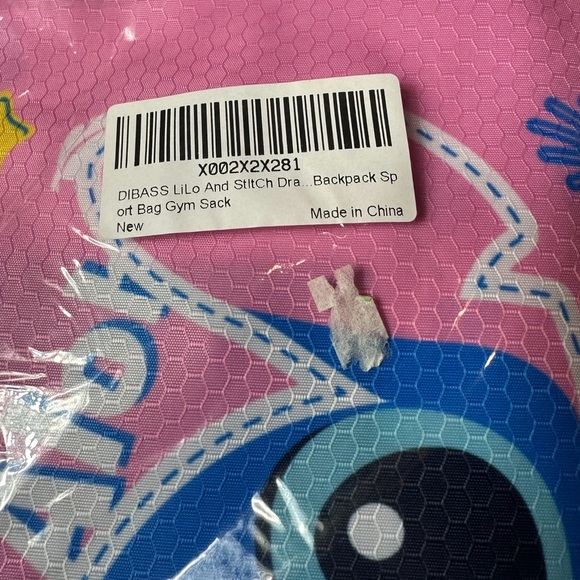 New In Package Disney Lilo & Stitch Pink Drawstring Backpack Aloha Scrump Stars - Picture 6 of 8